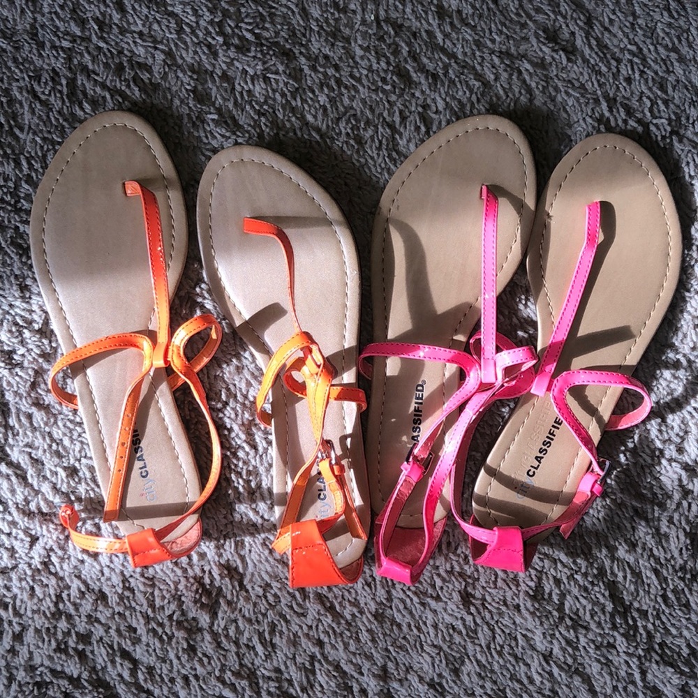 2 for $10 neon Sandals